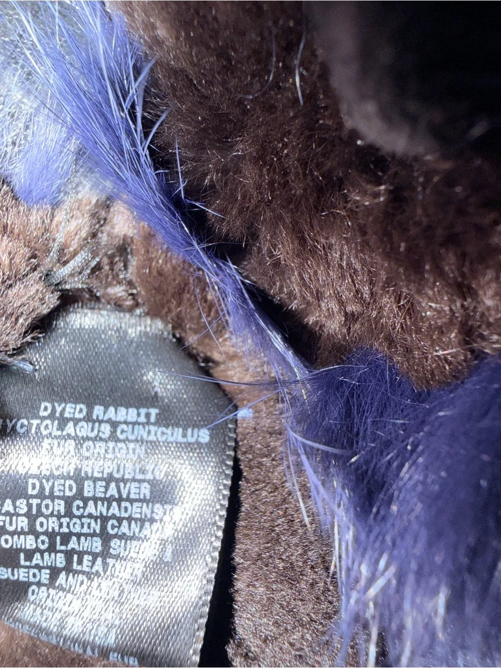 Pure Navy Blue Dyed Rabbit & Beaver Fur Earmuffs Lamb Leather Headband